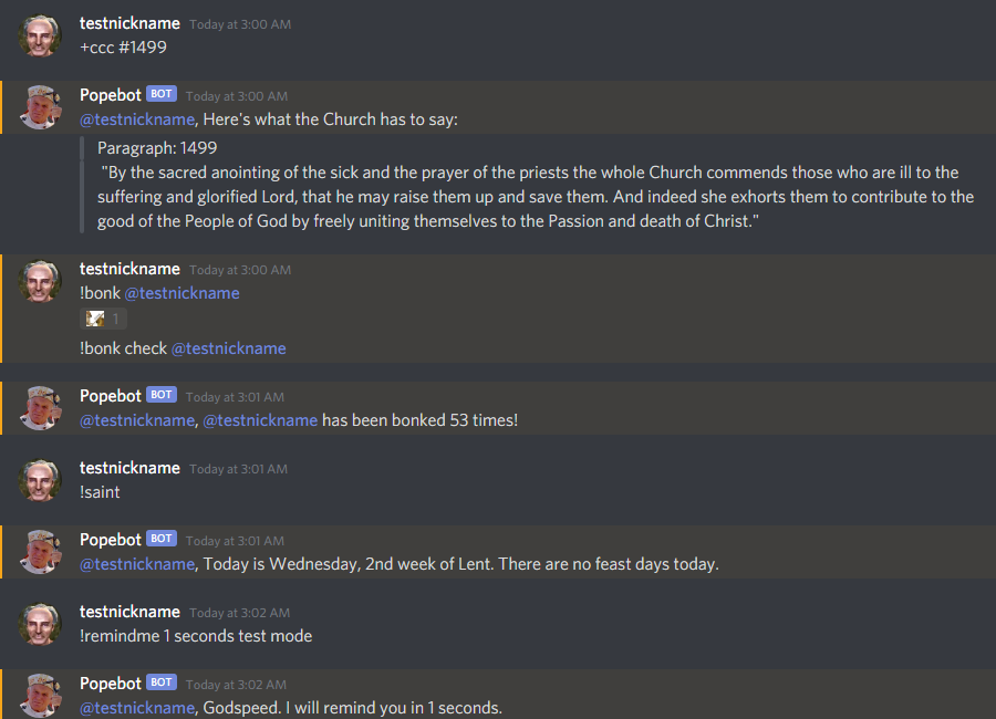 Feature photo of the PopeBot for Discord